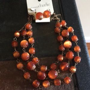 BEAUTIFUL! CHARMING CHARLIE NECKLACE & EARRINGS !!